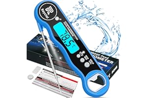 RAYCIAL Termómetro Cocina de Lectura instantánea de 3s,IPX7 Impermeable Termometro Digital con Pantalla LCD Retroiluminada y ° C / ° F Conmutable,para Carne,BBQ,Comida,Horno,Liquidos