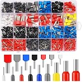 CoKeeSun 900 Pieces Electrical Wire Terminals, 0.5 &ndash; 16 mm&sup2; Electrical Tips, 16 Sizes Electrical Wire Terminals, Preciva Cabl