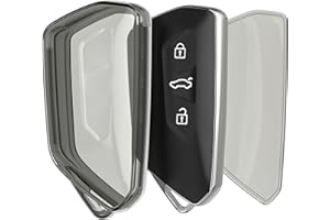 kwmobile Etui na kluczyki samochodowe kompatybilne z VW Golf 8 3-przyciskowe etui na kluczyki samochodowe, miękka obudowa z tworzywa TPU, czarne/przezroczyste
