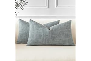 JOTOM 2 Pezzi Federe Cuscini Divano 30x50cm Copricuscini Per Divano in Lino Grigio Scuro Decorativo Copricuscini Cuscino Caso Decorazione per la Casa Federe per Divano Soggiorno Letto (Grigio Scuro)