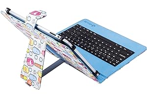 SILVERHT Silver HT - Funda Universal con Teclado Micro USB C para Tablets de 9 a 10.4 Pulgadas. Funda Cool Ice Pop con función Soporte