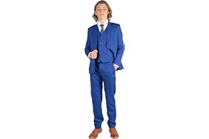 Romario Traje azul eléctrico para niños, traje de boda para niños, traje de baile de graduación, 3-6 meses a 14 años