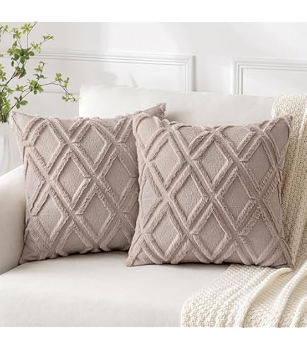 MIULEE Kussenslopen, voor sierkussens, set van 2, wol, fluweel, boho, decoratief kussen, voor de bank, slaapkamer of woonkamer, 30 x 50 cm, melkwit