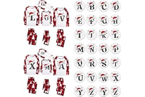 FAMZUNEU A-Z Briefdruck Weihnachts Pyjama Family Set, Weihnachtspyjama Familie Set Partner Schlafanzug Matching Pyjamas Couple Pärchen Christmas Nachtwäsche Damen Herren Kinder