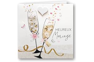 Editions Cely Carte Félicitations MARIAGE - création originale 15x15 cm, enveloppe incluse - qualité Premium (CP006)