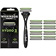 WILKINSON SWORD - Hydro 3 Razor For Men, Carbon Coated Blades, Hydrating Gel & Skin Guards, Razor + 8 Razor Blades