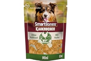 SmartBones Kauknochen Mini - Kausnack mit Huhn für kleine Hunde, Knochen mit weicher Textur, ohne Rohhaut, 8 Stück