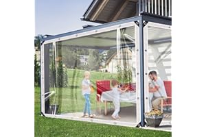 BCBIG Wodoszczelna, przezroczysta plandeka PCW z oczkami, do ogrodu i pawilonu, okrycie na rośliny, grill, szklarnię, dach dla zwierząt, grubość 0,4 mm, odporna na rozerwanie i wytrzymała, 4 x 6 m