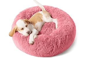 Domarex Hundebett/Katzenbett Weiches rundes Kuschelbett für Hunde und Katzen - DOGGURU Haustierkissen, 40 cm, rutschfest, bequem und pflegeleicht, idealer Komfort für Haustiere - Rosa