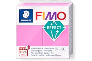 STAEDTLER 8010-201 FIMO Effect Oven-Hardening Polymer Modelling Clay - Neon Fuschia (57g)