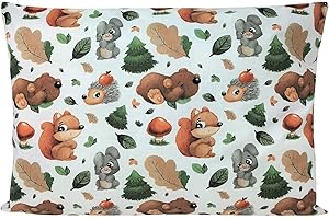 Balbina Kinder Kissenbezug Kissenhülle Baumwolle Dekokissen Kinderzimmer (Eichhörnchen 40x60)