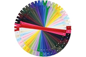 DOITEM 48pcs 20cm y 30cm Cremalleras de Nylon Multicolor de la Bobina para Coser y Artes 24 Colores (Multicolor, 20cm y 30cm)