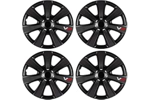 UKB4C 15" 4 x Alloy Look Black VR Carbon Effect Multi-Spoke Wheel Trims Hub Caps Covers Protectors