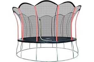 Ultrasport Jardin Trampoline, Lotus, Rond, rectangulaire, INCL. Filet sécurité, différentes Taille, 213cm à 420cm, Nouveau Trampoline, résistant intempérie, Trampoline extérieur, Haut capacité Charge