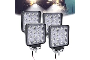 HENGMEI Reflektor roboczy LED, 48 W, reflektor roboczy, dodatkowy reflektor LED, reflektor do traktora offroad, rolnictwa (4 x 48 W, kwadratowy)