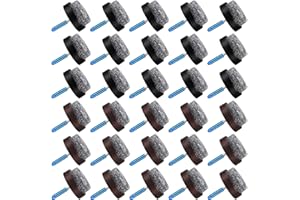 YIPHOMN 60 Piezas Deslizadores de Fieltro para Sillas, Deslizadores con Clavos, Protectores para Muebles, Protecciones para Pies de Silla, Mesas, Sillas, Protectores de Suelo, Ø 22 mm/Negro/Marrón