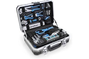 Karcher Werkzeugkoffer 114-teiliges Tool-Set I Werkzeugset aus Chrom Vanadium & Karbonstahl mit Hammer, Schraubendreher, Steckschlüssel, Bitsatz uvm. I Praktischer Koffer für Werkzeug