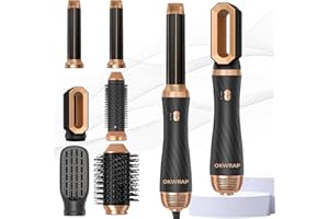 OKWRAP Cepillo Secador De Pelo, Air Styler set 6 en 1, 6 en 1 Cepillo Secador aves Thermal Brush, Cepillo Alisador, Cepillo Secador, Rizador De Pelo. Moldeador Pelo With Riza, Da Volumen y Seca