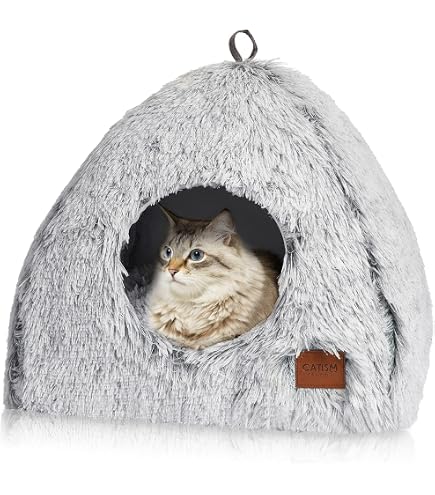 Niche Douillette Pour Chat - Tente Avec Coussin Amovible Et Fenêtre Transparente (taille XL Marron)