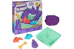 Kinetic Sand, Playset Castelli di Sabbia, Sabbia cinetica con Vaschetta, Sabbia Magica, Sabbia Colorata a Sorpresa 454gr, 3 Formine Incluse, Giocattoli per Bambini e Bambine, 3+ anni