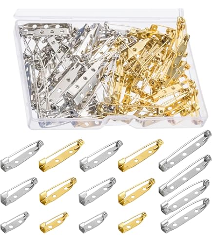 60 stuks brochenaalden, 6 maten, veiligheidsspelden, spin, metalen