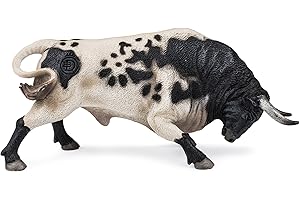 DQB DeQUBE- Bravo Berrendo Embistiendo Animal Figura de Toro, tierdruck, Multicolor, 17x8x4,2 (DeQUBE Trading S.L. 1)