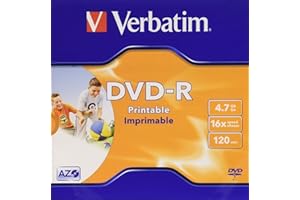 Verbatim DVD-R 4,7 Go Imprimable sur Un Seul côté, Une Seule Couche