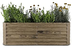 blumfeldt Jardineras Exterior Grandes - Arriate Elevado 972L en Acero Galvanizado, Resistente a la Intemperie, Diseño Ergonómico con Fondo Abierto para Flores, Hierbas & Verduras, Fácil Montaje