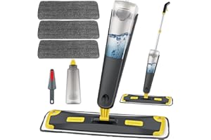 Homgif Fregona Mopa con Pulverizador, Spray Mop 780ML Mopas de Limpieza Suelos, Fregona Microfibra para el Hogar, Cocina, Madera Dura, Madera, Cerámica con 3 Almohadillas de Repuesto
