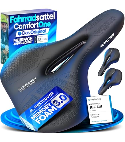 Nextcover Fahrradsattel berzug CoverPro Memory-Foam 4.0  Ergonomischer  Gel Sattelbezug Fr Damen & Herren Nextcover Fahrradlicht Pro