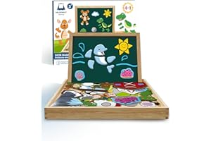 HELDENGUT® magnetisches Holzpuzzle ab 3 Jahre - Spielzeug ab 3 Jahre mädchen - Kreatives & langlebiges Magnetspiel ab 3 Jahre