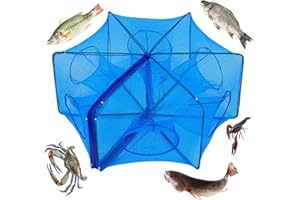 FRDHEE Trappola pieghevole per esche da pesca, 6 fori per pesci, gamberetti, granchi, granchi