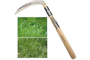 豊稔企販 Falcetto Manuale Giapponese in Acciaio per Falciare Falce per Tagliare L'erba e Diserbare Falcetti Strumento da Giardinaggio Falci Prodotto in Giappone