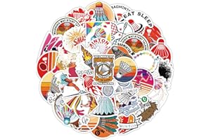 UOQO 100 PCS Badminton Stickers, Autocollant Ordinateur Portable Pour Garçons Filles Enfants, Autocollants Pour Moto, Voiture, Vélo, Valise, Skate, Frigo
