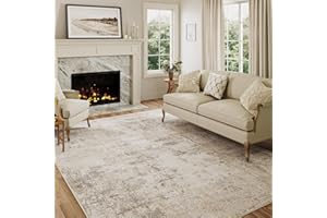 HUGEAR Dywany do Salonu Dywan 180x270cm Beżowy i Szary Abstrakcyjny Nowoczesny Dywaniki Antypoślizgowy Zmywalny Duże Dywanowa Sypialni Pokoju Jadalni Biura Krótkim Włosiem Carpet