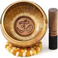 Tibetische Klangschale Aus Sieben Metallen – Handgehämmert, 15,7 Cm Groß, Mit Kissen & Schlägel Für Meditation & Entspannung