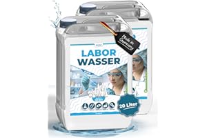 ‎QINDOO Qindoo 2X 5L bidestilliertes Wasser, 10L Aqua Bidest Laborwasser, 2-Fach destilliertes hochreines Premium Wasser (2X 5L Kanister)