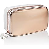 Lily England Makeup Bag Organiser - Large Make Up Storage Cosmetic Case for Girls & Women, Rose Gold