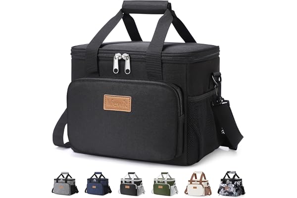 Lifewit Sac Isotherme Repas 9L(12 Canette), Lunch Box Isothermes Femme et Homme, Glaciere Souple Trousse Isotherm pour Cuisine, Travail, Pique Nique, Plage, Noir