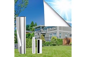 Lifetree One Way Window Film Privacy Reflective Mirror Window Film with Adhesive Anti Glare UV Sun Blocker Window Tint Film for Home Office Silver 44.5x200cm