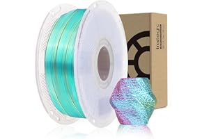 ‎INSLOGIC Inslogic Silk PLA Filament 1,75mm, filament 3D jedwabny trójkolorowy PLA 1kg, jedwabiście gładkie wykończenie, pasuje do większości drukarek FDM 3D (niebieski+fioletowy+żółty)
