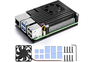 Gehäuse für Raspberry Pi 5 Bruphny Aluminium mit 4 Pin Lüfter Kompatibel mit Raspberry Pi 5 4gb 8gb Armor Case with Passive Cooling Kühler Heat Sink für Raspberry Pi 5 Zubehör