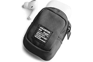 Ringke Mini Pouch [Block] Nylon Carrying Pouch Small Bag for AirPods, Galaxy Buds, Earphones, Cards, ID - Black