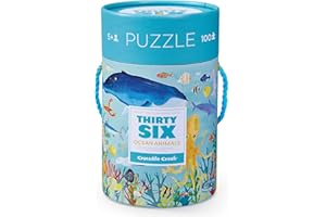 Crocodile Creek - Thirty-Six Ocean Animals - 100-Piece Jigsaw Floor/Table Puzzle Comes With Canister for Storage - 14" x 19" Completed Size, Designed for Kids Ages 5 Years and up