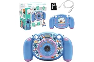 Lexibook, Disney Stitch, Appareil Photo 4-en-1 pour Enfants, Fonction Photo, vidéo, Audio et Jeux, Carte SD 32Go Incluse, DJ080D