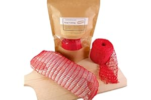 AlcoFermBrew MEAT NET 150/48 – 5M - RED - Meat Netting | Cooking String | Cooking Twine | Smoking | Meat Injector | Smoking Hooks