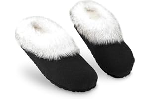 DUNLOP Pantofole Donna, Ciabatte Pelose Donna Invernali da Casa Antiscivolo con Suola in Gomma
