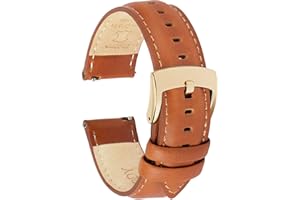 OTTOODY Bracelet de Montre en Cuir Libération Rapide 18mm 19mm 20mm 21mm 22mm, Élégant Bande Bracelet de Montre de Remplacement en Cuir de Grain Supérieur pour Homme Femme, Montre et Montre Connectée