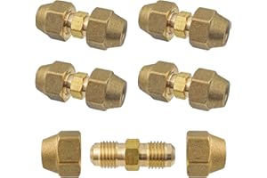 TTQiAnJ 4 Pièces Raccords Split Pour Climatisation,1/4 Pouce Double Mamelon Raccord de Tuyau en Cuivre Sans Soudure pour Rallonge Tube Climatisation pour Tuyau en Cuivre de 6,35 à 6 mm