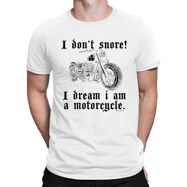 T-shirt Homme Coton Gildan 'I Dont Snore' Moto - Loose Fit - Neuf Sans étiquettes